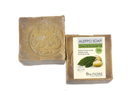e-FIORE Aleppo-Seife 5% Trockene und empfindliche Haut 200 g