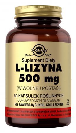 SOLGAR L-Lysin 500 mg 50 Kapseln