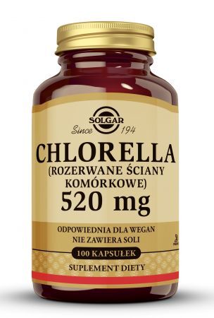 SOLGAR Chlorella (aufgespaltene Zellwände) 1560 mg 100 Kapseln