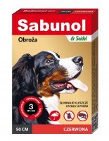 Dr. Seidel Sabunol Rotes Floh- und Zeckenhalsband für Hunde 50 cm