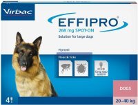 Effipro 4 x 268 mg Tropflösung für Hunde 20-40 kg