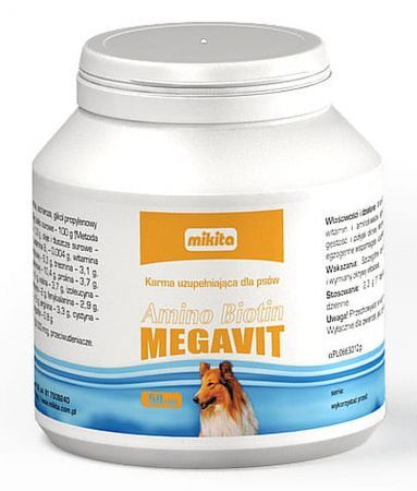 Amino-Biotin Megavit Haarergänzungsmittel für Hunde 50 Tabletten
