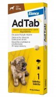AdTab 56 mg Kautablette gegen Flöhe und Zecken für Hunde von 1,3 - 2,5 kg