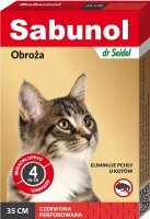 Sabunol Rotes Floh- und Zeckenhalsband für Katzen 35 cm